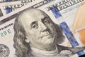 100 Dollars bill and portrait Benjamin Franklin on USA money banknote - Image Royalty Free Stock Photo