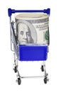 Dollars in the cart Royalty Free Stock Photo