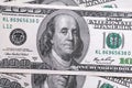 Dollars closeup. Benjamin Franklin`s portrait
