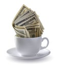 Dollars in a cup Royalty Free Stock Photo