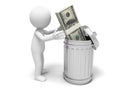 Dollars and dustbin Royalty Free Stock Photo