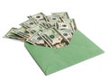 Dollars in an envelope