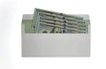 Dollars envelope on a white background with copy space. Royalty Free Stock Photo
