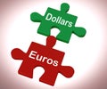 Dollars Euros Puzzle Means International Money