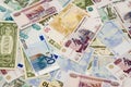 Dollars, euros, rubles Royalty Free Stock Photo
