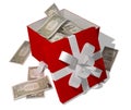 Dollars in giftbox