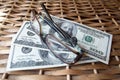 Dollars and glasses Royalty Free Stock Photo