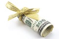 Dollars with golden ribbon