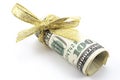 Dollars with golden ribbon Royalty Free Stock Photo