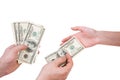 Dollars in the hands Royalty Free Stock Photo