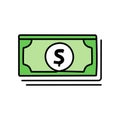 Dollars icon vector isolated on white background for your web and mobile app design, Dollar logo concept Royalty Free Stock Photo