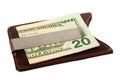 Dollars in money clip. Royalty Free Stock Photo