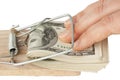 Dollars in mouse trap Royalty Free Stock Photo