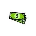 Dollars pack cartoon icon, concept of money, symbol of profit. Vector illustration, si,ple drawing editable stroke Royalty Free Stock Photo