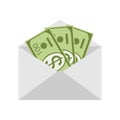 Dollars in paper envelope