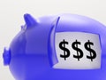 Dollars In Piggy Shows Monetary Profit Gain