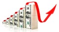 Dollars red arrow Royalty Free Stock Photo