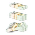 100 dollars,stack of bundles of 100 US dollars 2013 Royalty Free Stock Photo