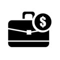 Dollars suitcase for business icon vector sign and symbol isolated on white background, Dollars suitcase for business logo concept Royalty Free Stock Photo