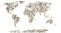 Dollars world map Royalty Free Stock Photo