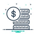 Black mix icon for Doller, currency and money Royalty Free Stock Photo