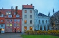 Dollhouses evening Riga Royalty Free Stock Photo