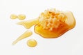 Dollop of healthy golden honey with honeycomb