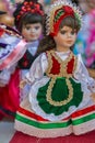 Dolls dressed in traditional Hungarian folk costumes