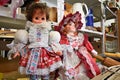 Dolls folklore flea market group objects still life Royalty Free Stock Photo