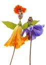 Dolls from poppy head and flower Royalty Free Stock Photo