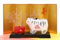 Dolls of Tora Tiger. Japanese new year object