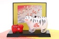 Dolls of Tora Tiger. Japanese new year object