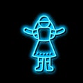 dolls toys neon glow icon illustration