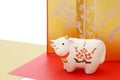 Dolls of Usi Cow. Japanese new year cow object