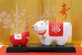 Dolls of Usi Cow. Japanese new year cow object