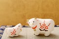 Dolls of Usi Cow. Japanese new year cow object