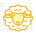 Dolly sheep clone color icon vector illustration