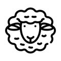 Dolly sheep clone line icon vector illustration