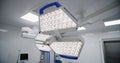 Dolly shot of LED operating lamp in surgery room