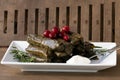 Dolma, grape leaves with rice and meat