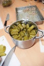 Dolma in a pan ready to preparation