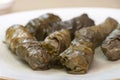 Dolma - stuffed grapes leaves Royalty Free Stock Photo