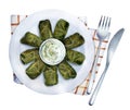 Dolma traditional Caucasian, Turkish and Greek cuisine. Watercolor illustration Royalty Free Stock Photo