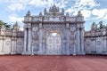 Dolmabahce palace entrance, wide angle Royalty Free Stock Photo