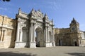 Dolmabahce Palace. Exterior facade of the Gate of Treasury. Istanbul, Turkey Royalty Free Stock Photo