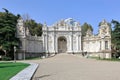 Dolmabahce Palace. Interior facade of the Gate of the Sultan on Dolmabahce Avenue. Istanbul, Turkey Royalty Free Stock Photo