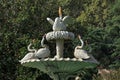 Dolmabahce Palace. View of the beautiful sculptural fountain in Selamlik garden. Istanbul, Turkey