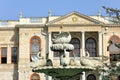 Dolmabahce Palace. View of the sculptural fountain in front of the Selamlik. Besiktas district, city of Istanbul, Turkey