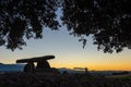 Dolmen of Chabola de la Hechicera at sunrise, Basque Country, Spain Royalty Free Stock Photo