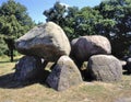 Old stone grave like a big dolmen in Drenthe Holland. It is called in Dutch a Hunebed